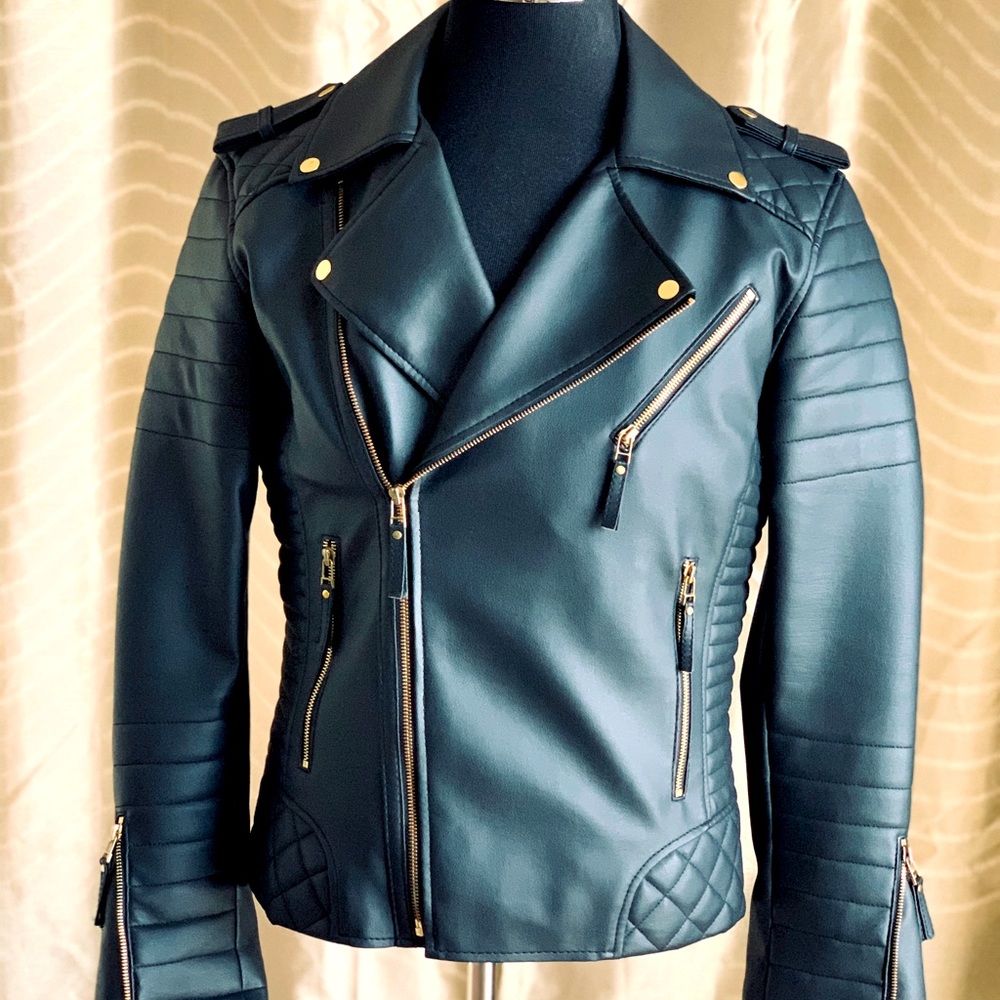 Men's Vegan Leather Biker Jacket